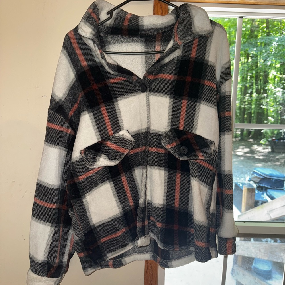Plaid Button-Up Jacket